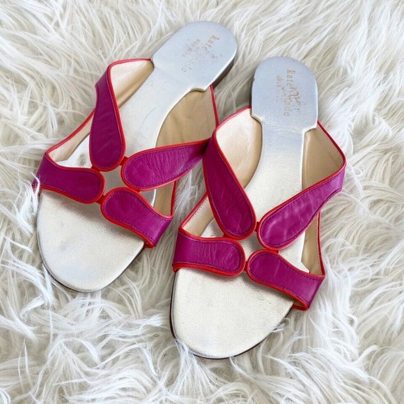 kate spade Shoes - Kate Spade Womens Slides Flats Slip On Open Pink Silver